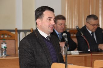 Вітальне слово виголошує проректор з науково-педагогічної роботи доцент Володимир Шаран