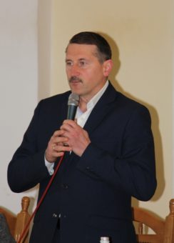 Учасників конференції вітає міський голова Дрогобича Тарас Кучма