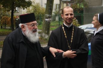 На фото (зліва направо): Блаженніший Любомир Гузар та о. Олег Кекош