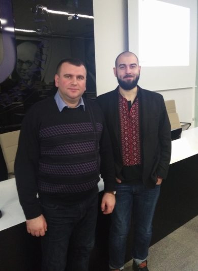 Координатор Проекту SAIUP Тарас Тимочко (American Councils) та доцент Юрій Вовк