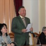 Президія Конференції трудового колективу університету: ректор професор Надія Скотна, голова Конференції професор Василь Бойчук, секретар Конференції Ірина Невмержицька