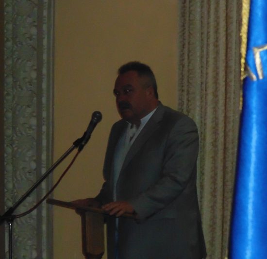 Вітальне слово виголошує голова Дрогобицької райдержадміністрації Андрій Шевкенич